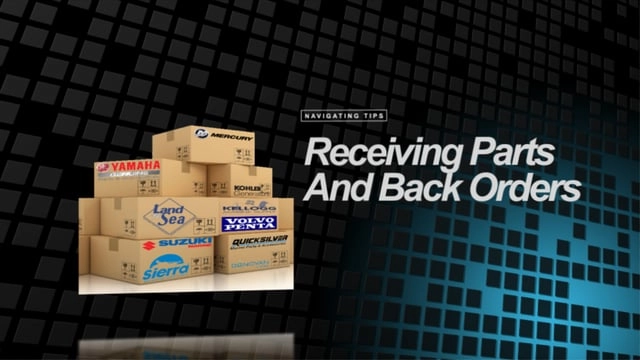 Receiving parts back orders