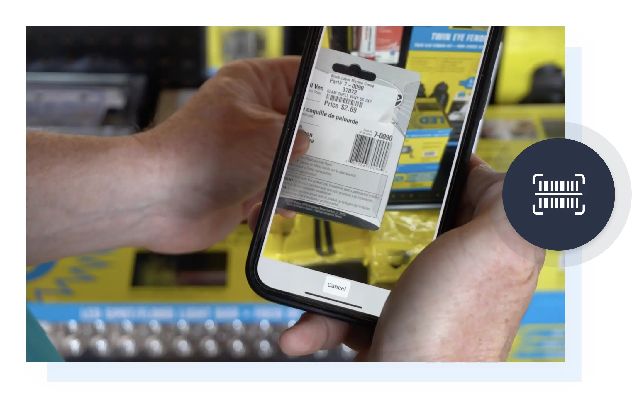 Person using a smartphone to scan a product barcode, representing upc and barcode integration for streamlined transactions and accurate inventory management.