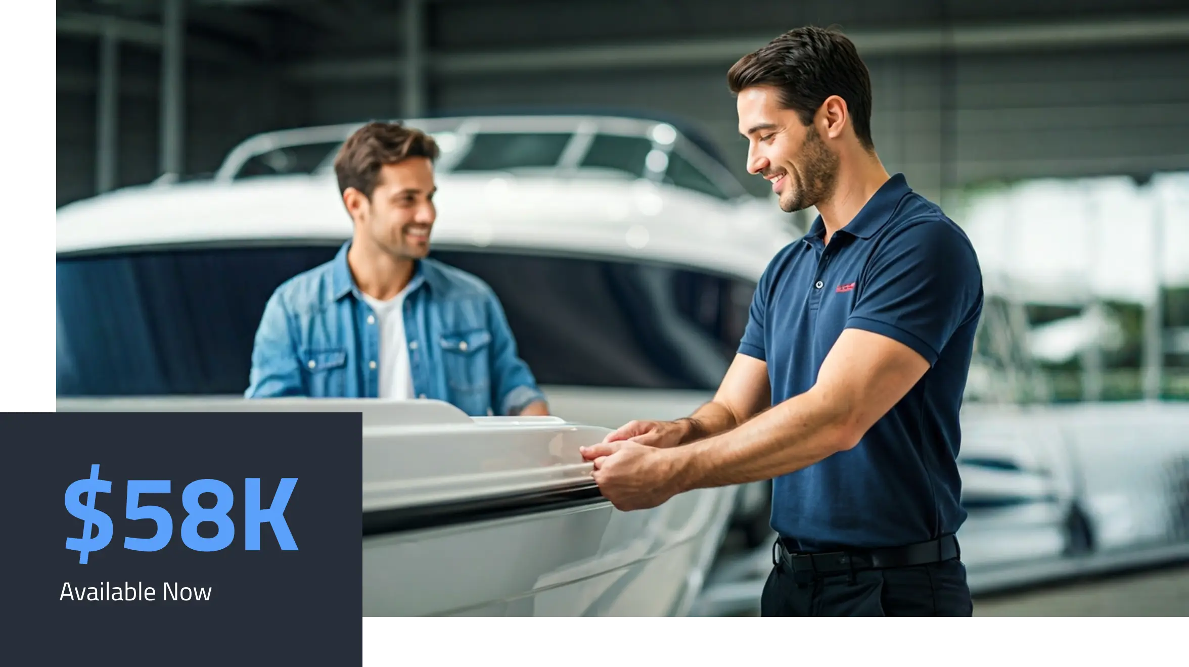 Winboats salesperson instantly providing boat pricing and financing details to a customer to close the sale quickly.